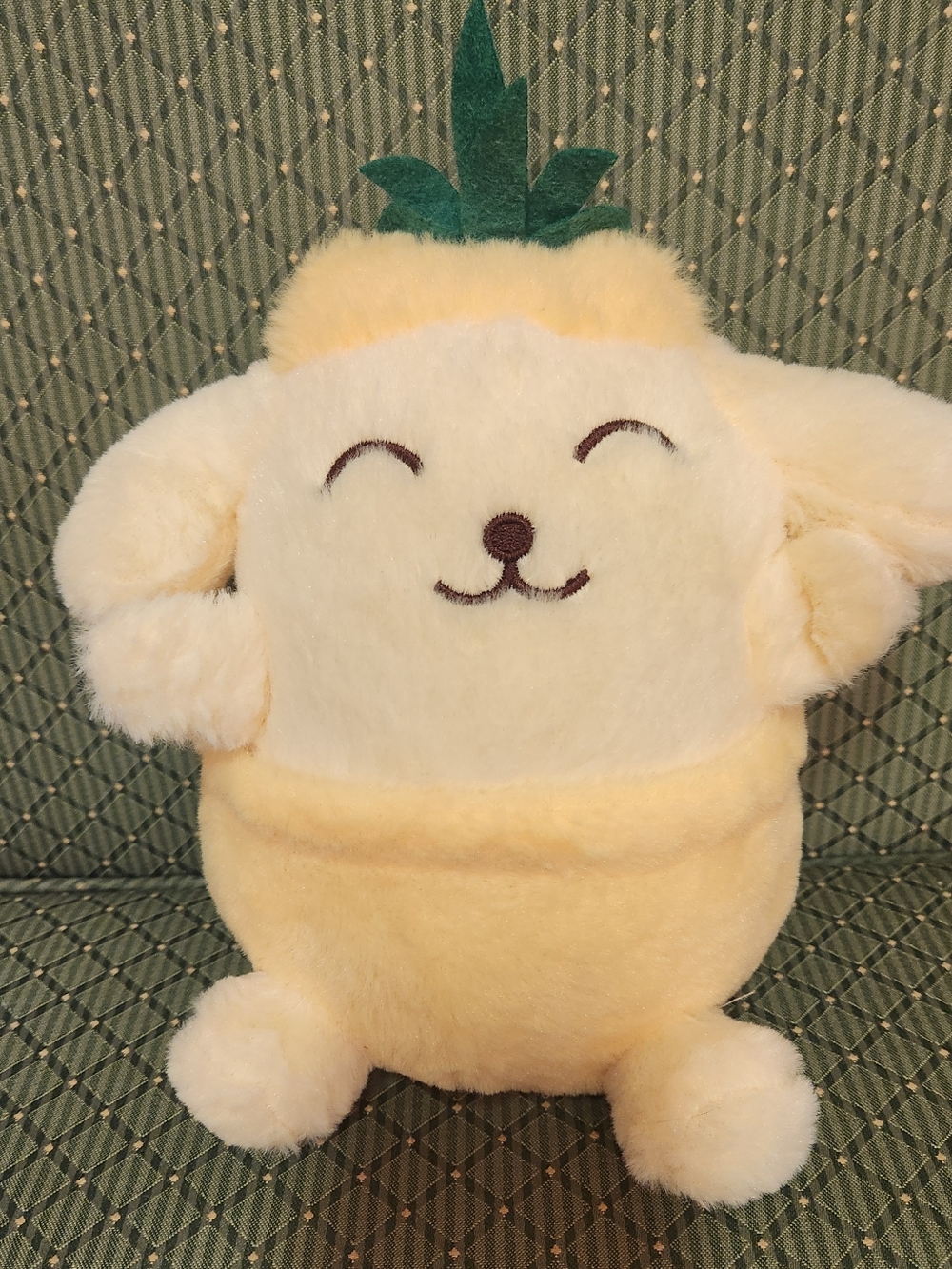 Plush Pineapple Costume Stuffed Toy - Soft Cream and Light Yellow
